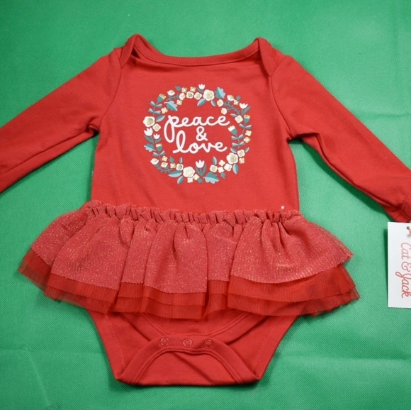 Baby Girls Cat & Jack Red Onesie (0-3M) - Picture 1 of 6